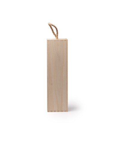 Interior view of customizable wooden wine bottle box