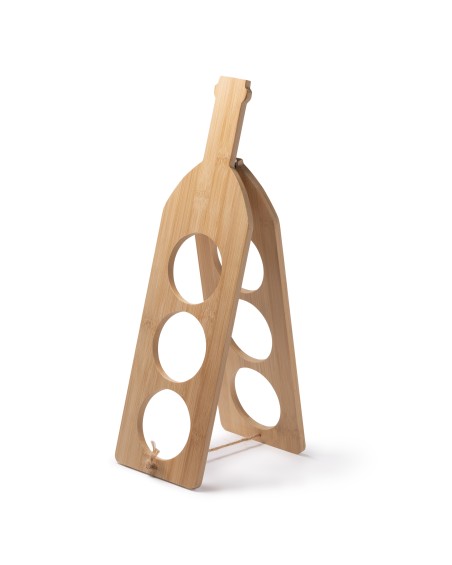 Bamboo wine rack with capacity for 3 wines, promotional gift