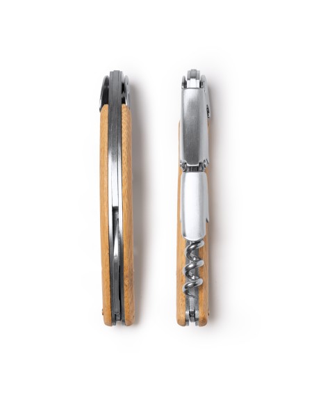 Top view bamboo corkscrew with logo