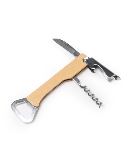 Ouvre-bouteille Vista avec tire-bouchon en bambou personnalisable