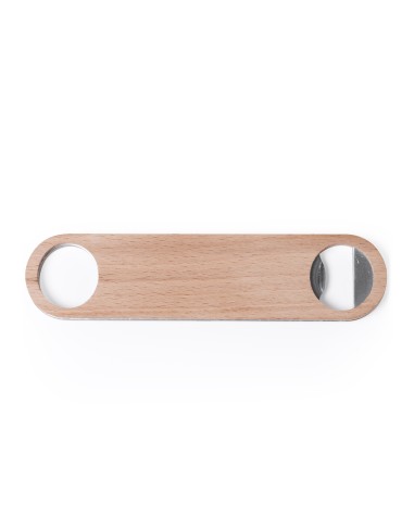 Logo bottle opener with hanging hole
