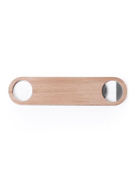 Logo bottle opener with hanging hole