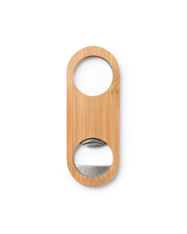 Décapsuleur promotionnel en bambou avec trou de suspension