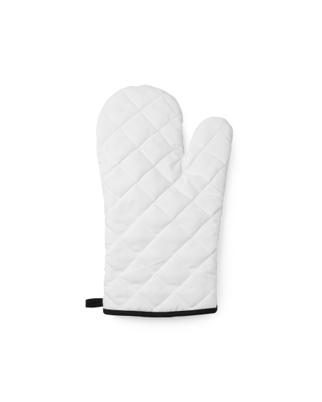 Promotional oven mitt with black ribbon
