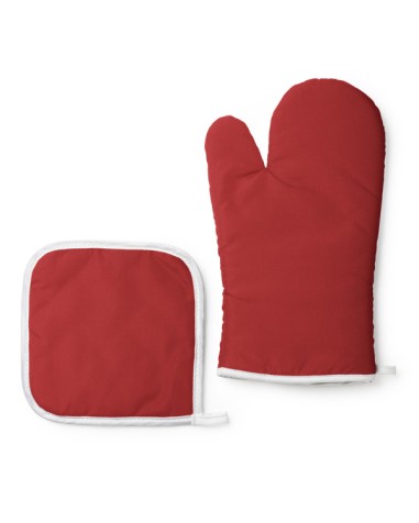 Gant de cuisine rouge personnalisable avec poignée