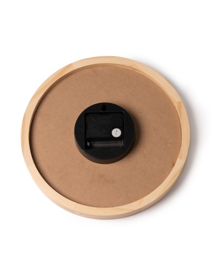 Vista trasera del reloj de pared personalizable