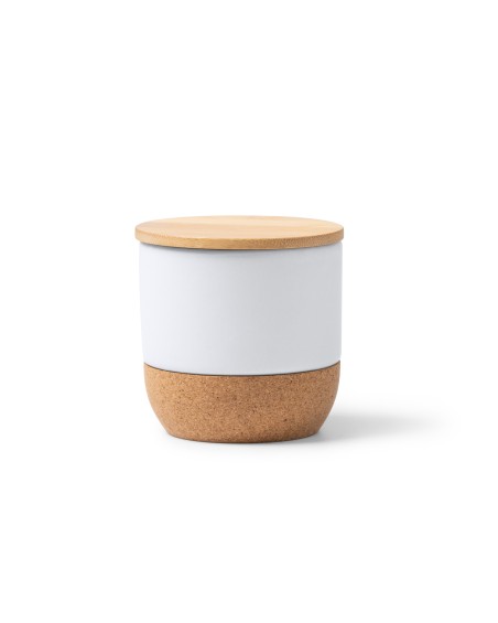 Bougie personnalisable avec un contenant en céramique parfumé à la vanille Bougie personnalisable avec un contenant en céramique parfumé à la vanille