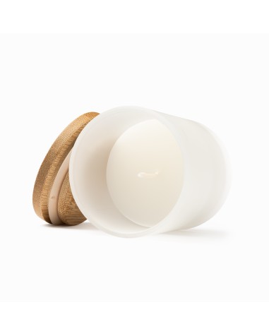 Candle with bamboo lid and logo printing Candle with bamboo lid and logo printing