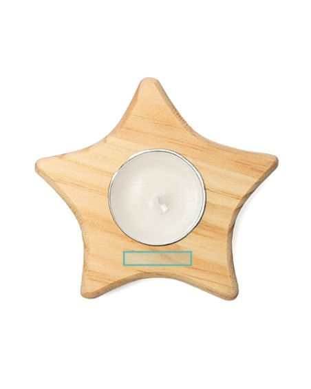 Bougie de Noël sur support en bois personnalisable - MAKA