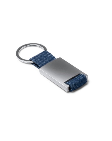 Personalized denim keychain
