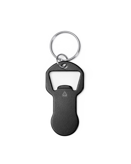 Promotional black keychain with bottle opener and coin for car Promotional black keychain with bottle opener and coin for car