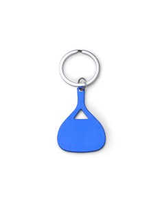 Customizable blue paddle-shaped keychain