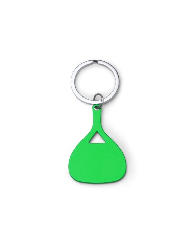 Green paddle-shaped keychain, promotional gift