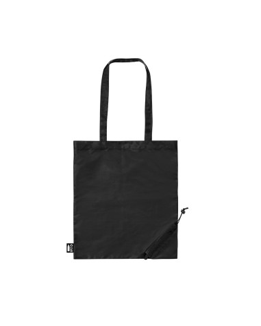 Promotional black foldable shopping bag