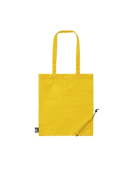 Yellow foldable shopping bag, promotional merchandise