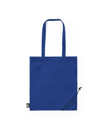 Bossa de la compra plegable regal publicitari color blau