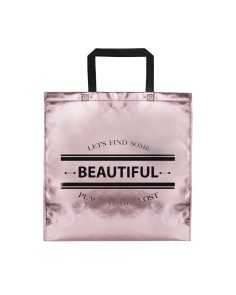Metallic pink bag with logo print