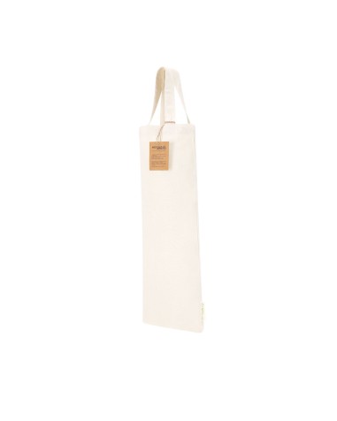 Sac en coton recyclé écru pour 2 baguettes, personnalisable avec votre logo