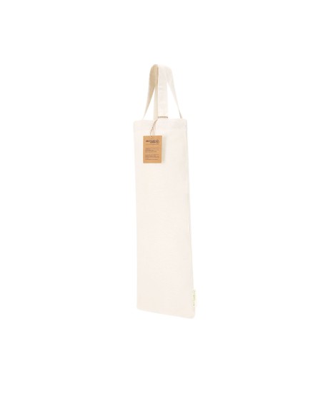 Ecru recycled cotton bag for 2 baguettes, customizable with your logo