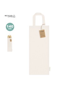 bolsa para poner 2 barras de pan de algodón reciclado color crudo con asas