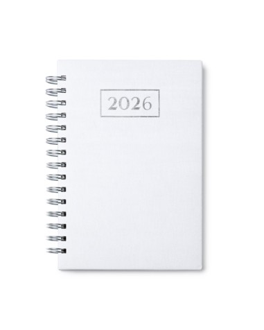 Agenda 2026 personalitzada amb anelles color blanc