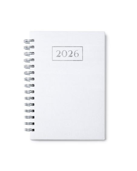 Agenda 2026 personalizada con anillas color blanco Agenda 2026 personalizada con anillas color blanco
