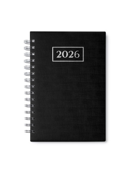 Personalized black 2026 ring binder diary