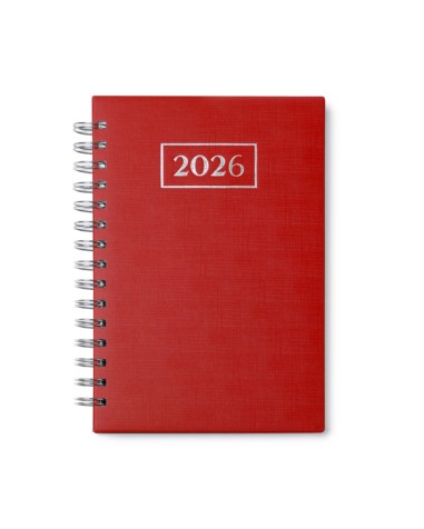 2026 customizable red ring binder diary