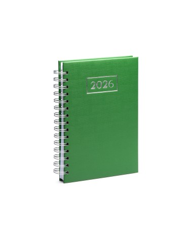 Agenda con anillas 2026 multilingüe color verde