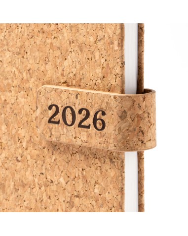 Personalized agenda detail 2026 on cork cover Personalized agenda detail 2026 on cork cover