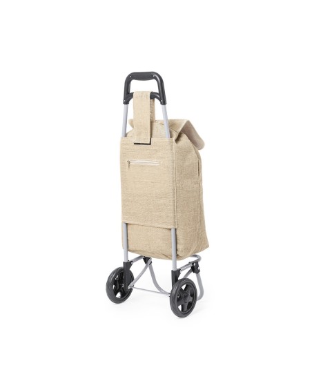 Rear view of jute shopping cart with logo printing