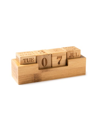 Calendario perpetuo de bambú personalizable