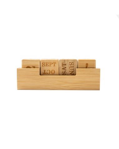 Bamboo perpetual calendar with logo printing