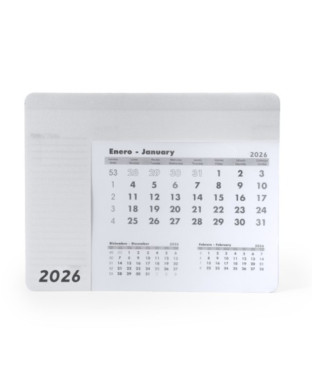 Estoreta per a ratolí personalitzable amb calendari color blanc Estoreta per a ratolí personalitzable amb calendari color blanc