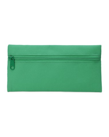 Green pencil case with logo print