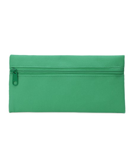 Green pencil case with logo print