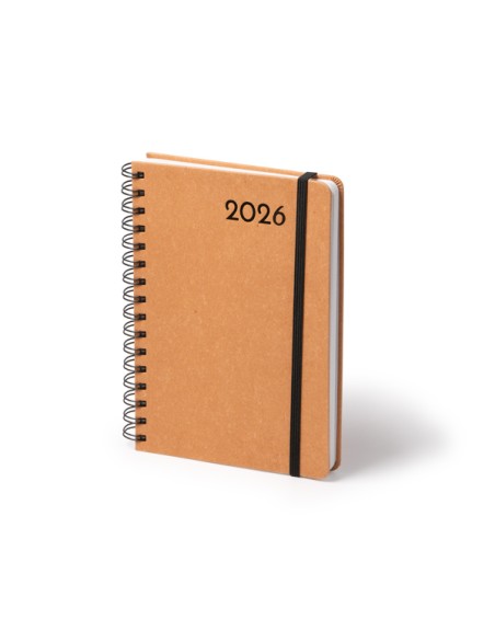 Recycled leather diary 2026 multilingual (Catalan, Basque, Spanish...) - KURTIS