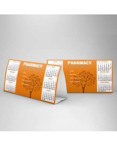 Triangular cardboard desk calendar