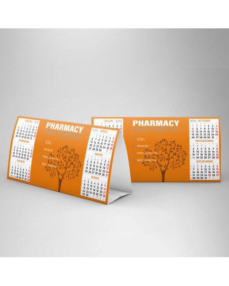 Triangular cardboard desk calendar