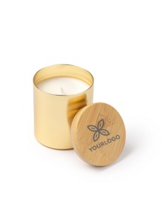 vegetable wax candle in a personalized aluminum container 2