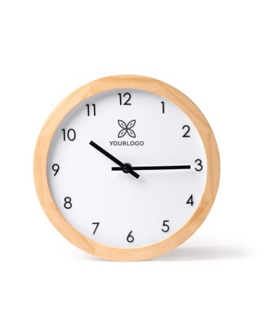 Horloge murale en bambou, personnalisée avec votre logo sur le cadran