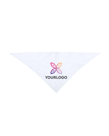 3029 WHITE TRIANGULAR PARTY HANDKERCHIEF, CUSTOM MULTICOLOR