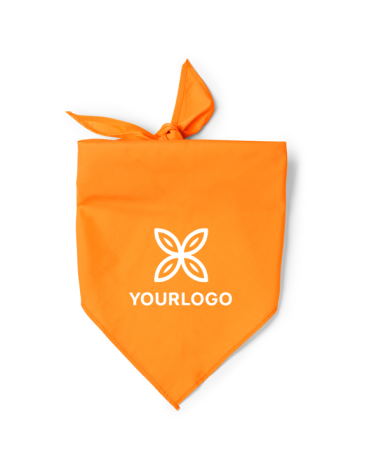 Customizable triangular orange scarf for all types of parties