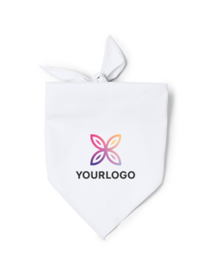 Mocador Blanc triangular personalitzat amb un logotip a tot color