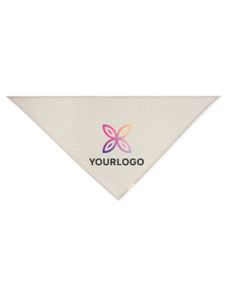 pañoleta de algodón reciclado diseño triangular para colgar en el cuello con tu logo en fiestas populares