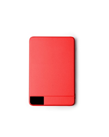 Red power bank made from recycled aluminum