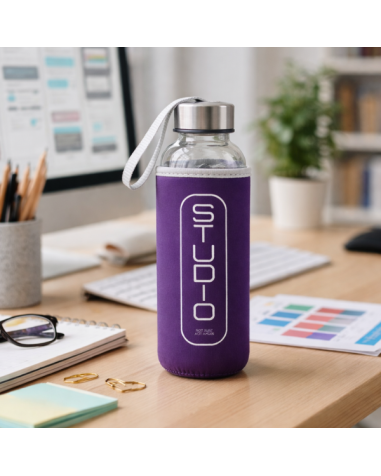 Glass bottle with neoprene cover...