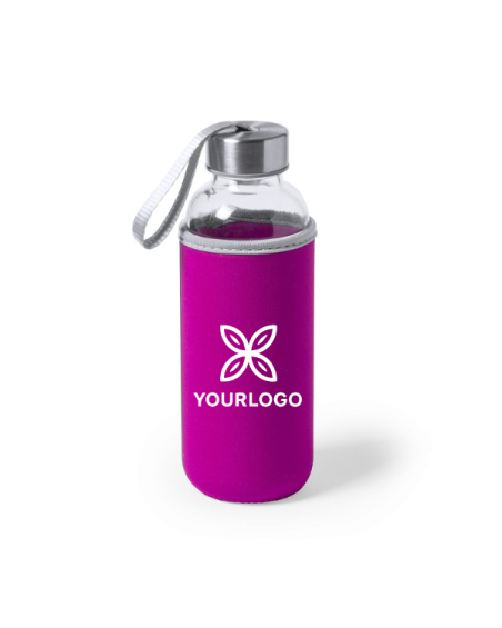 Glass bottle with neoprene cover 420ml - Dokath