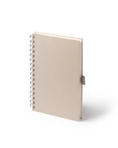 A5 spiral notebook made from recycled milk cartons