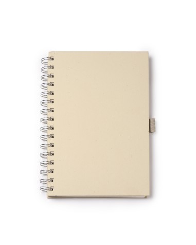 A5 notebook made from recycled milk cartons with 70 sheets. Customizable with your logo.